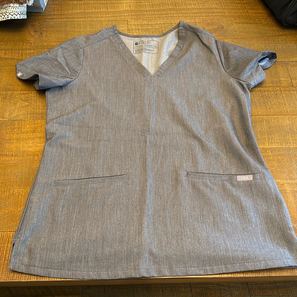 Figs Grey Scrub Top Set- Like New - Size Xs - image 1